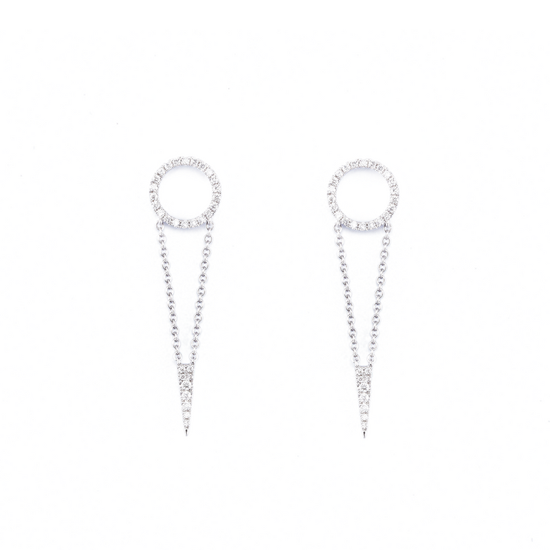 Round Inverted Pyramid Earrings