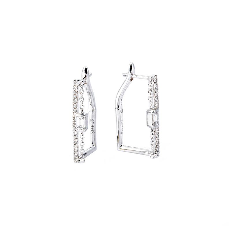 Polygon and Chains Earrings