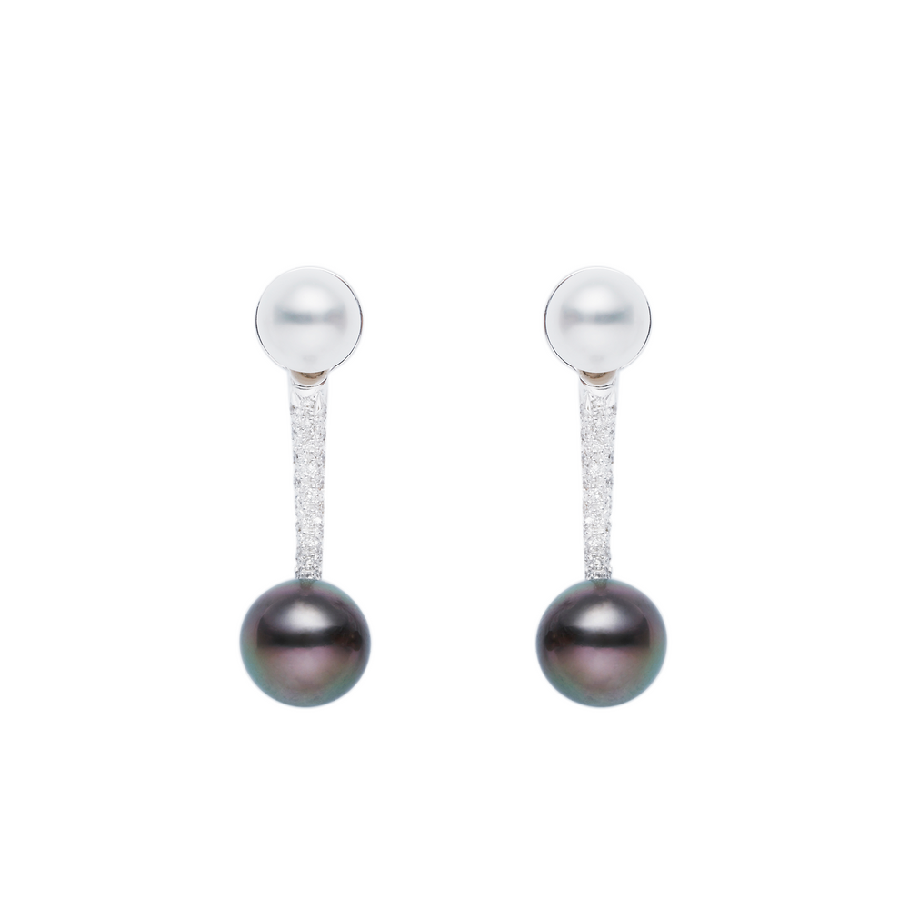 Tide Black and White Pearls Earring