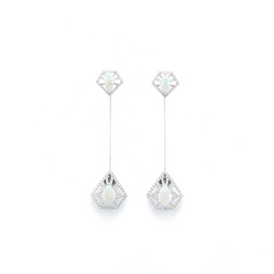 Opal Dangle Earrings / Brooch